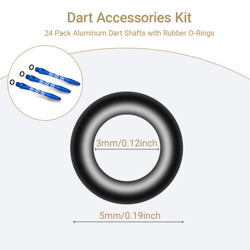 Wolftop 2BA Thread Aluminum Dart Shafts 24 Pack with Rubber O-Rings, Dart Accessories Kit for Steel Tip Darts and Soft Tip Darts - Image 2